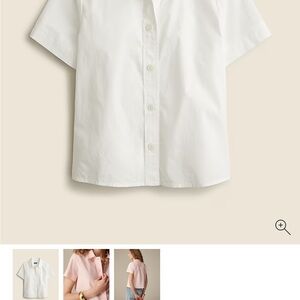 White Short Sleeve Button-Up Shirt